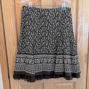 Apt. 9 - Pretty Print Brown & Cream Skirt - Size 10